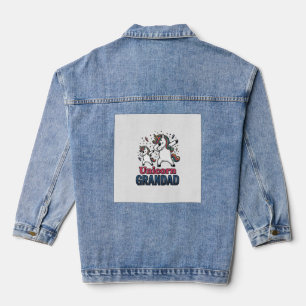 Einhorn-Opa Vintage-Stickerei-Shirt-Design_1 Jeansjacke