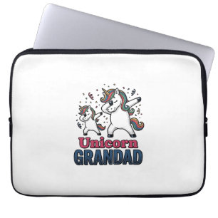 Einhorn-Opa Vintage-Stickerei-Shirt-Design_1 Laptopschutzhülle