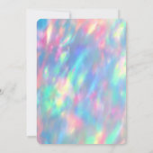 Einhorn, Opal, Holografie-Babydusche Einladung (Rückseite)