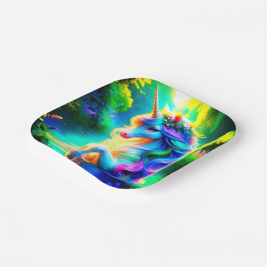 Einhorn Pappteller (Gewinkelt)