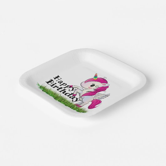 Einhorn Pappteller (Gewinkelt)