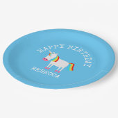 Einhorn Pappteller (Schrägansicht)