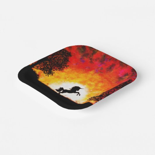 Einhorn Pappteller (Gewinkelt)