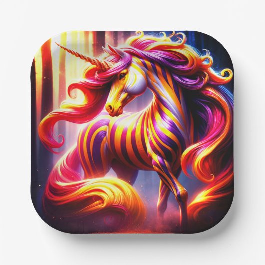 Einhorn Pappteller (Vorderseite)