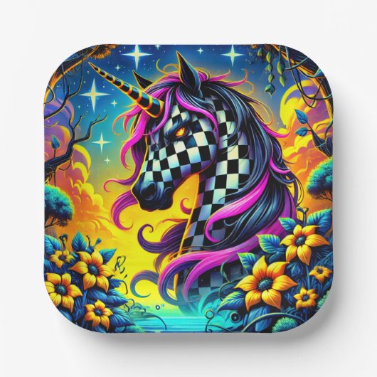 Einhorn Pappteller (Vorderseite)