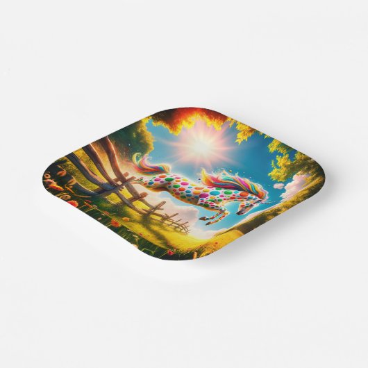 Einhorn Pappteller (Gewinkelt)