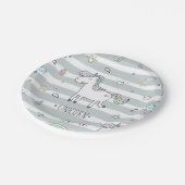 Einhorn Pappteller (Schrägansicht)