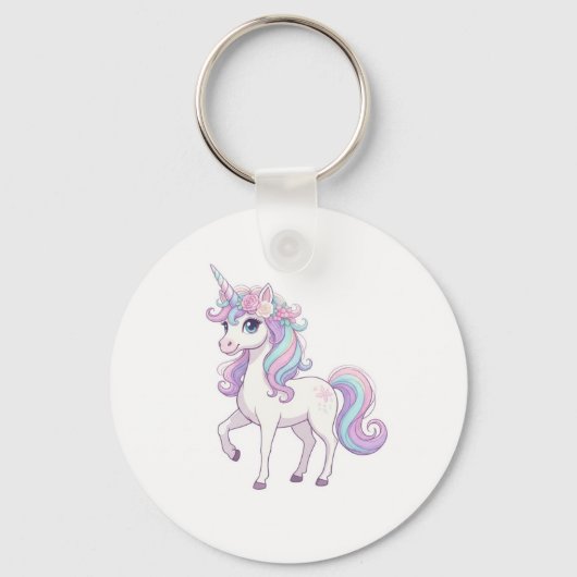 Einhorn-Party-Button Schlüsselanhänger (Vorderseite)