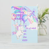 Einhorn-Party Einladung (Stehend Vorderseite)