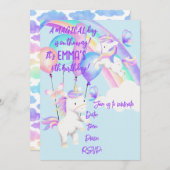 Einhorn-Party Einladung (Vorne/Hinten)