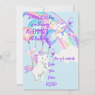 Einhorn-Party Einladung