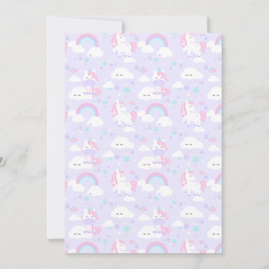 Einhorn-Party Einladung (Rückseite)