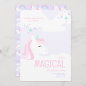 Einhorn-Party Einladung (Vorne/Hinten)