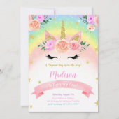 Einhorn-Party Einladung (Vorderseite)