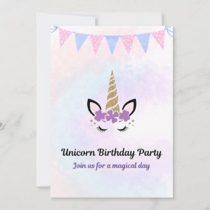 Einhorn-Party-Einladung Einladung