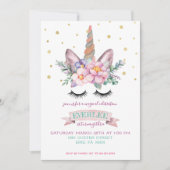 Einhorn-Party Einladung | Unicorn Cake (Vorderseite)