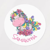 Einhorn-Party-Lila-Etiketten Etiketten (Design 1)