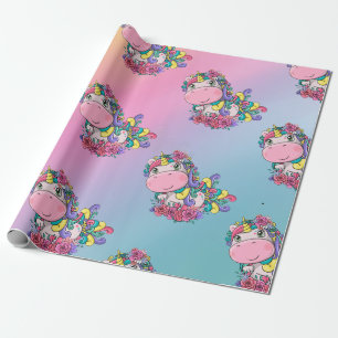 Einhorn-Party-Regenbogenpresse Geschenkpapier