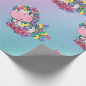Einhorn-Party-Regenbogenpresse Geschenkpapier (Ecke)