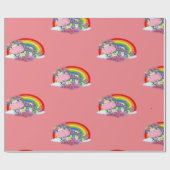 Einhorn-Party-Regenbogenpresse Geschenkpapier (Flach)