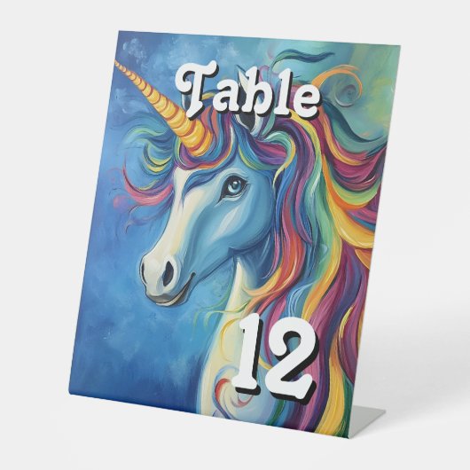 Einhorn-Party Sockelschild (Vorderseite)