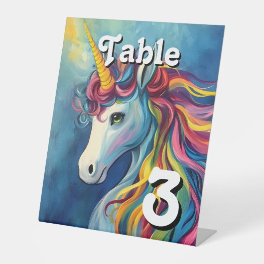 Einhorn-Party Sockelschild (Vorderseite)