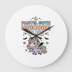 Einhorn Pastell Goth Einhorn Club Trendiges Grafik Große Wanduhr