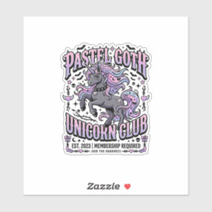 Einhorn Pastell Goth Einhorn Club Werbeaufkleber Aufkleber