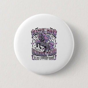Einhorn Pastell Goth Einhorn Club Werbeaufkleber Button