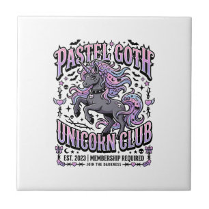 Einhorn Pastell Goth Einhorn Club Werbeaufkleber Fliese