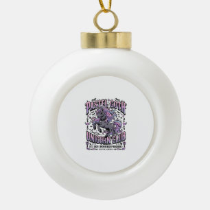 Einhorn Pastell Goth Einhorn Club Werbeaufkleber Keramik Kugel-Ornament