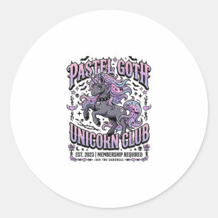 Einhorn Pastell Goth Einhorn Club Werbeaufkleber Runder Aufkleber