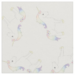 Einhorn Pastell Regenbogen Weiß Stoff