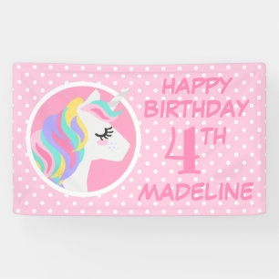 Einhorn-Pastell-Tupfen alles- Gute zum Geburtstag  Banner