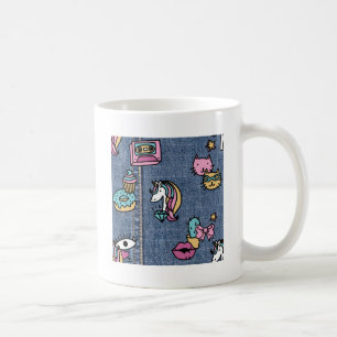 Einhorn-Patches-Denim Kaffeetasse