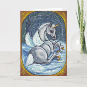 EINHORN-PEGASUS-FOHLEN Winter-Anmerkungs-Karte Karte