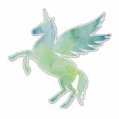 Einhorn, Pegasus, grünes blaues Fantasiepferd Aufkleber (Vorderseite)