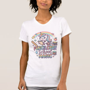 Einhorn Pencilcorn Schule Magie Liebenswerter Aufk T-Shirt