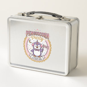 Einhorn Penguicorn Party POD Fertig Zazzle Design_ Metall Brotdose