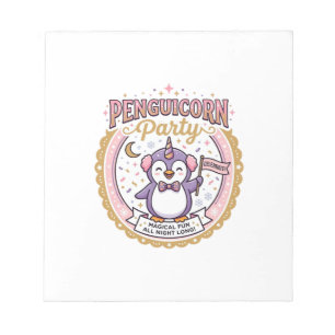Einhorn Penguicorn Party POD Fertig Zazzle Design_ Notizblock
