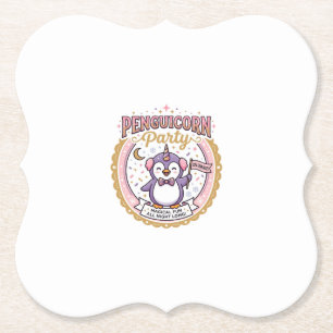 Einhorn Penguicorn Party POD Fertiges Zazzle Desig Untersetzer