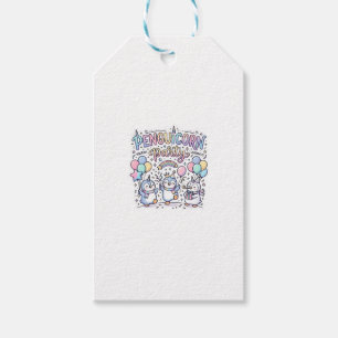 Einhorn Penguicorn Party Premium Vektor Vektorgraf Geschenkanhänger
