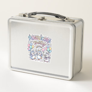Einhorn Penguicorn Party Premium Vektor Vektorgraf Metall Brotdose