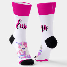 Einhorn & personalisiere deine Namens-Crew-Socken