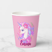 Einhorn & personalisiere deinen Namen Pappbecher (Vorderseite)