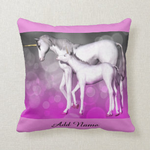 Einhorn Personalisiert rosa Lila Kissen