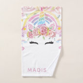 Einhorn Personalisierter Glitzer Badhandtuch Set (Handtuch)