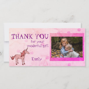 Einhorn Personalisiertes Dankeschön Foto Dankeskarte