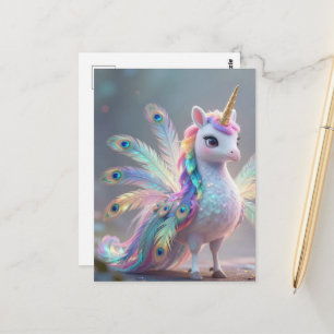 Einhorn-Pfau-Hybrid-Fantasykreatur  Postkarte