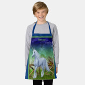 Einhorn Pferd durch Tor Personalisiert Schürze (Getragen)